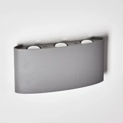 Abaiang Applique Murale D'Exterieur Led Argente, 6 Lumieres