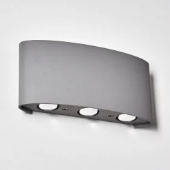Abaiang Applique Murale D'Exterieur Led Argente, 6 Lumieres