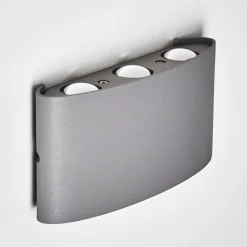 Abaiang Applique Murale D'Exterieur Led Argente, 6 Lumieres