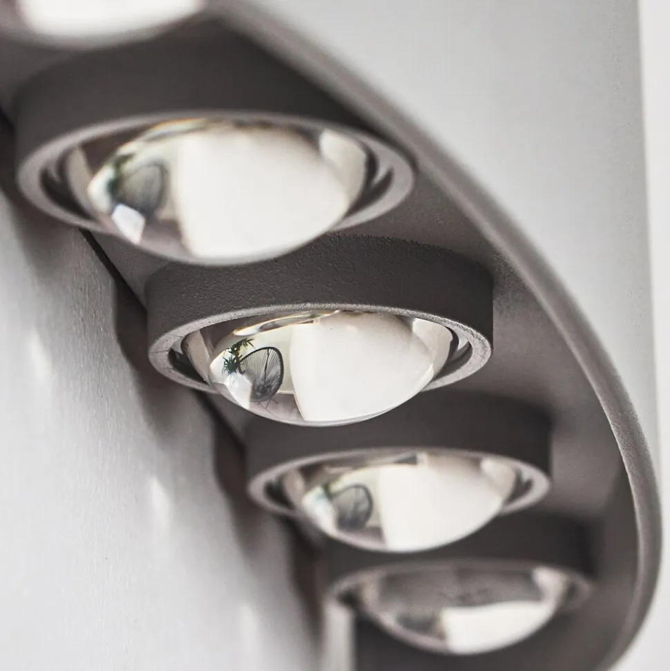 Abaiang Applique Murale D'Exterieur Led Argente, 10 Lumieres