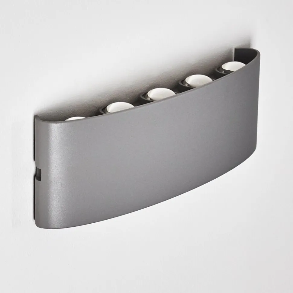 Abaiang Applique Murale D'Exterieur Led Argente, 10 Lumieres