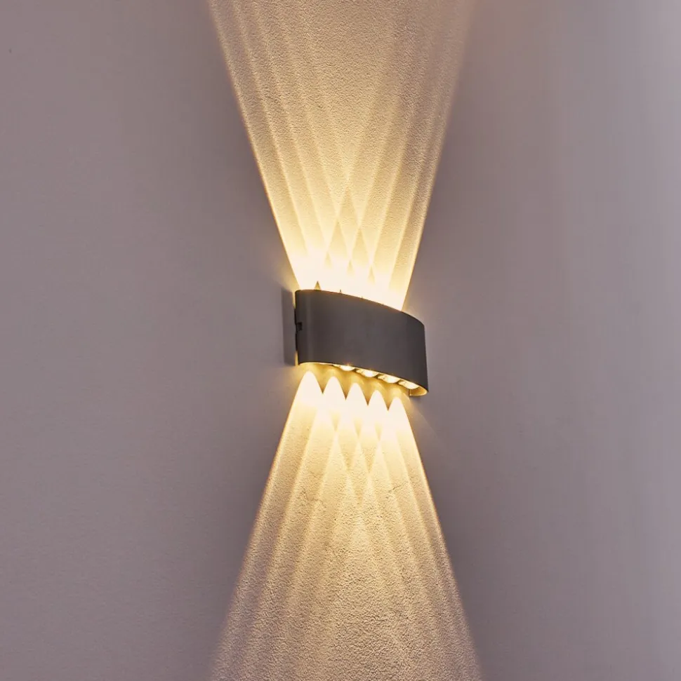 Abaiang Applique Murale D'Exterieur Led Argente, 10 Lumieres
