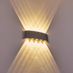 Abaiang Applique Murale D'Exterieur Led Argente, 10 Lumieres
