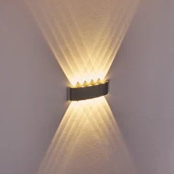 Abaiang Applique Murale D'Exterieur Led Argente, 10 Lumieres