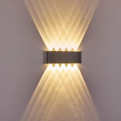 Abaiang Applique Murale D'Exterieur Led Argente, 10 Lumieres