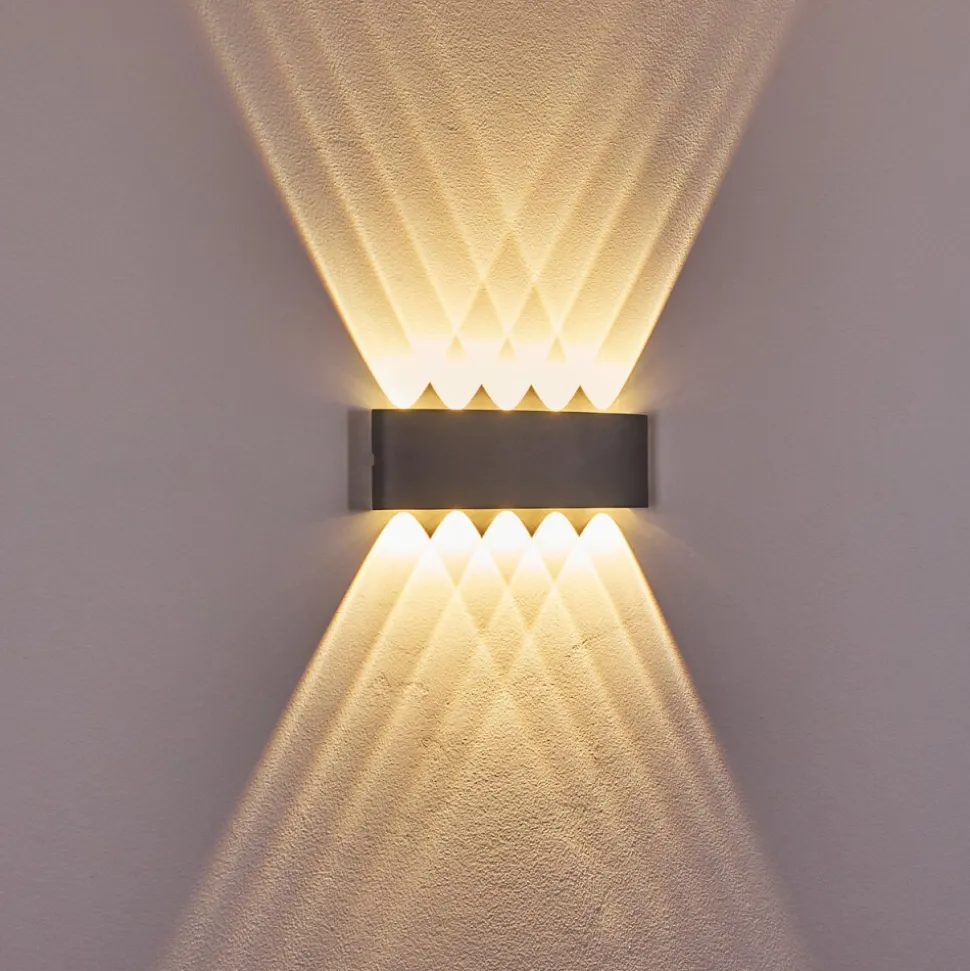 Abaiang Applique Murale D'Exterieur Led Argente, 10 Lumieres