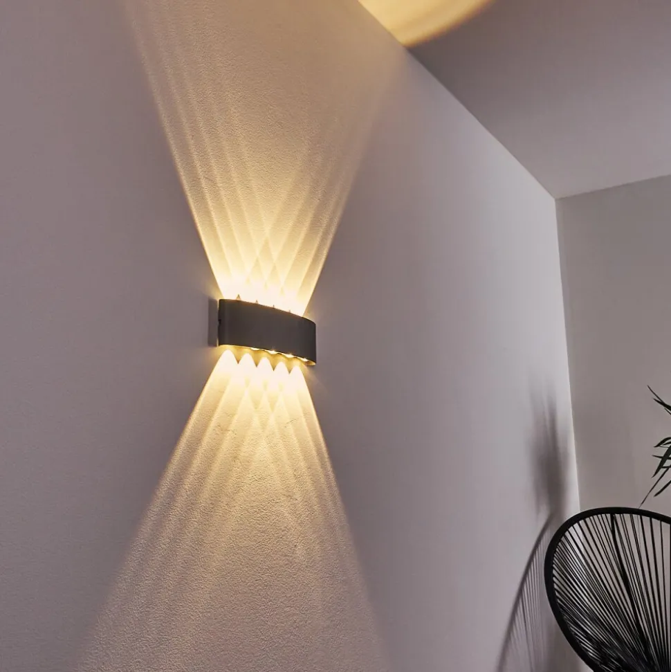 Abaiang Applique Murale D'Exterieur Led Argente, 10 Lumieres