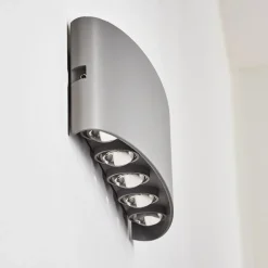 Abaiang Applique Murale D'Exterieur Led Argente, 10 Lumieres