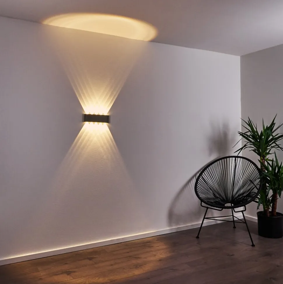 Abaiang Applique Murale D'Exterieur Led Argente, 10 Lumieres