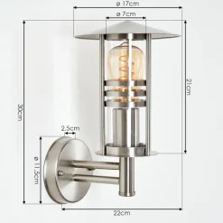 Applique Exterieure Forli Acier Inoxydable, Transparent, 1 Lumiere
