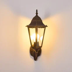 Applique Exterieure Hongkong Brun Dore, 1 Lumiere