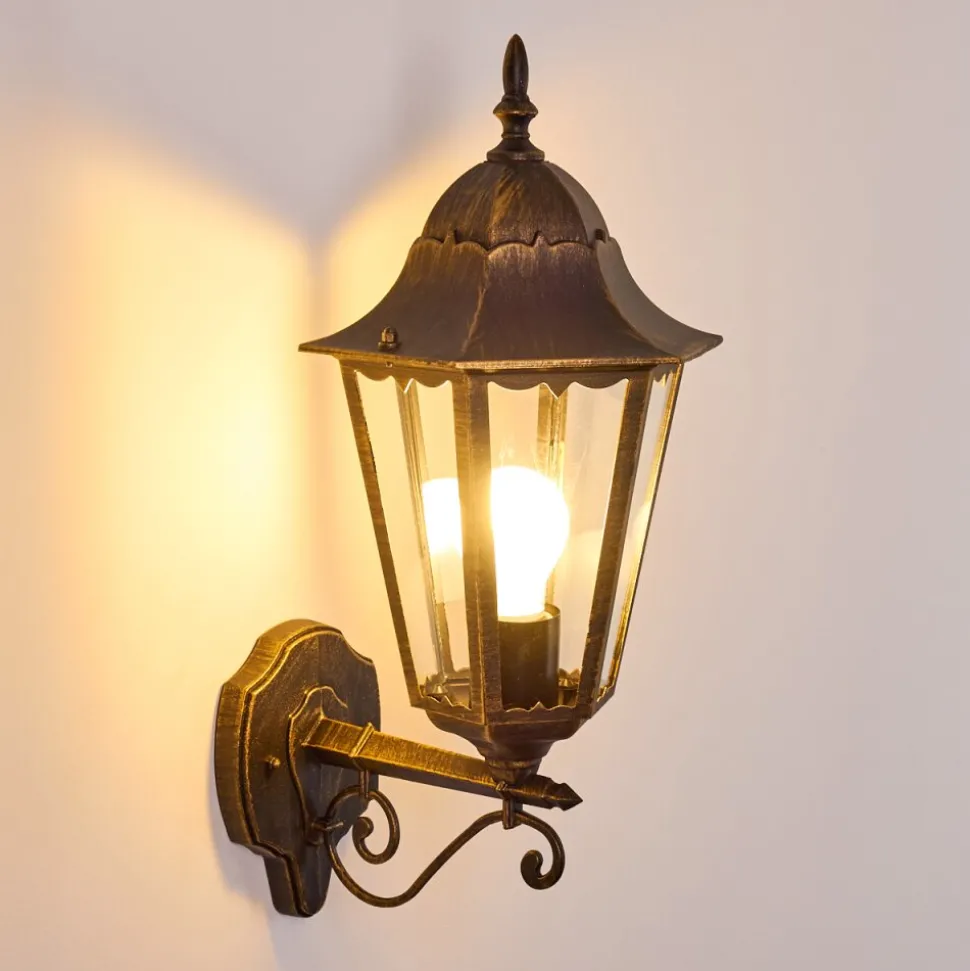 Applique Exterieure Hongkong Brun Dore, 1 Lumiere