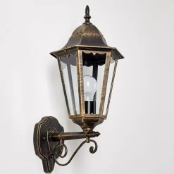 Applique Exterieure Hongkong Brun Dore, 1 Lumiere