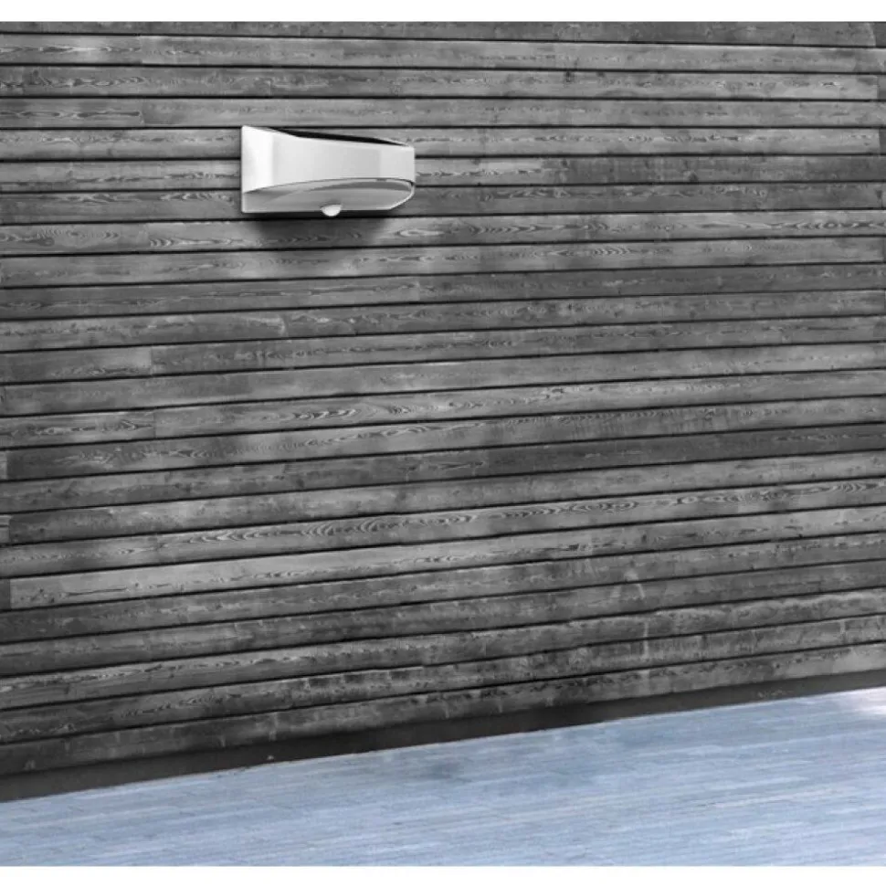 Applique Exterieure Lutec Bread Led Argente, 1 Lumiere, Detecteur De Mouvement