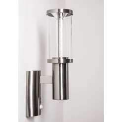 Applique Exterieure Popoyan Led Acier Inoxydable, 2 Lumieres, Detecteur De Mouvement