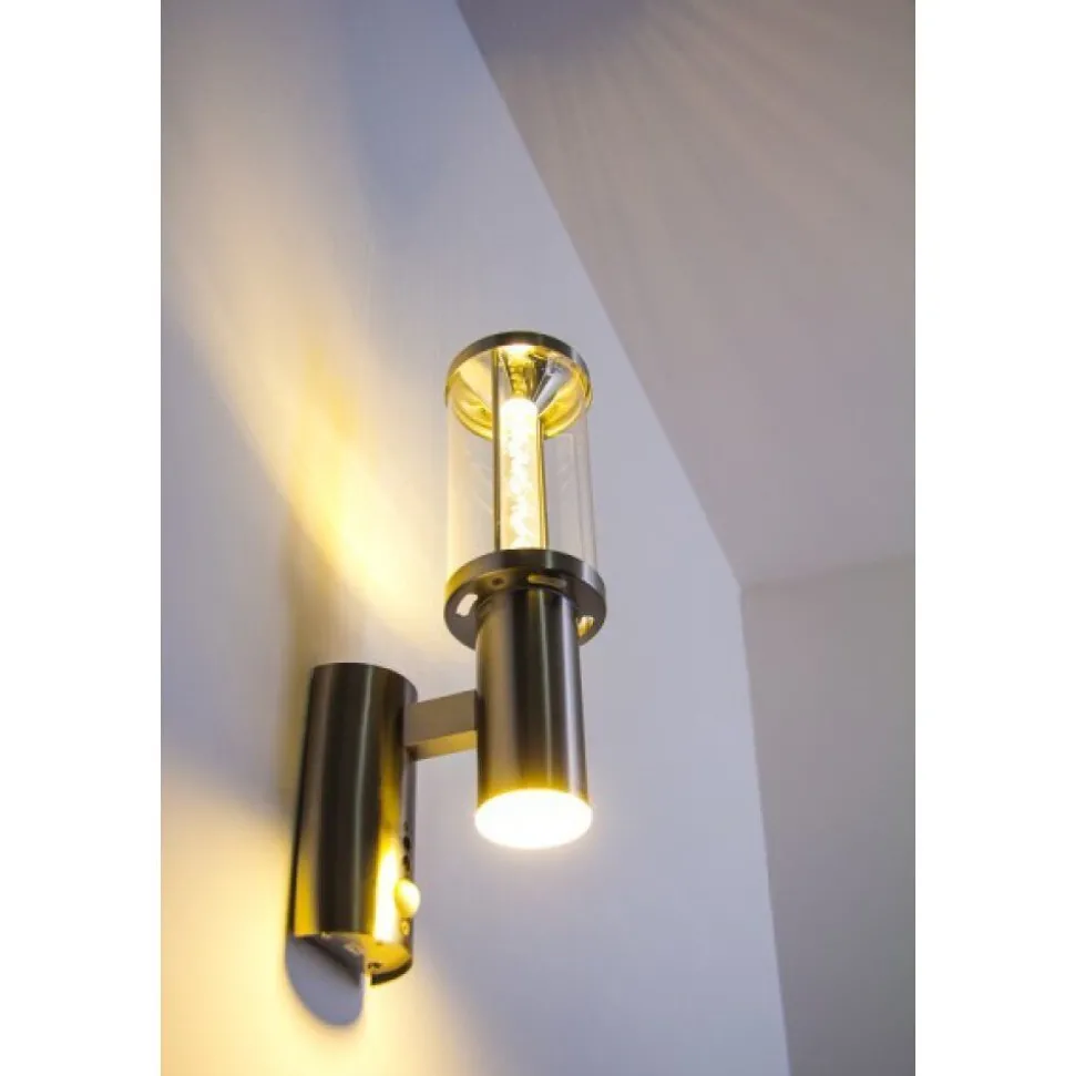 Applique Exterieure Popoyan Led Acier Inoxydable, 2 Lumieres, Detecteur De Mouvement