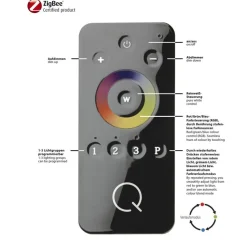 Applique Murale / Plafonnier Paul Neuhaus Q-Erik Led Blanc, 1 Lumiere, Detecteur De Mouvement, Telecommandes, Changeur De Couleurs