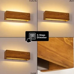 Applique Murale Adak Led Bois Fonce, 1 Lumiere
