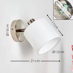 Applique Murale Alsen Nickel Mat, 1 Lumiere