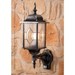 Applique Murale Amapala Noir, 1 Lumiere, Detecteur De Mouvement