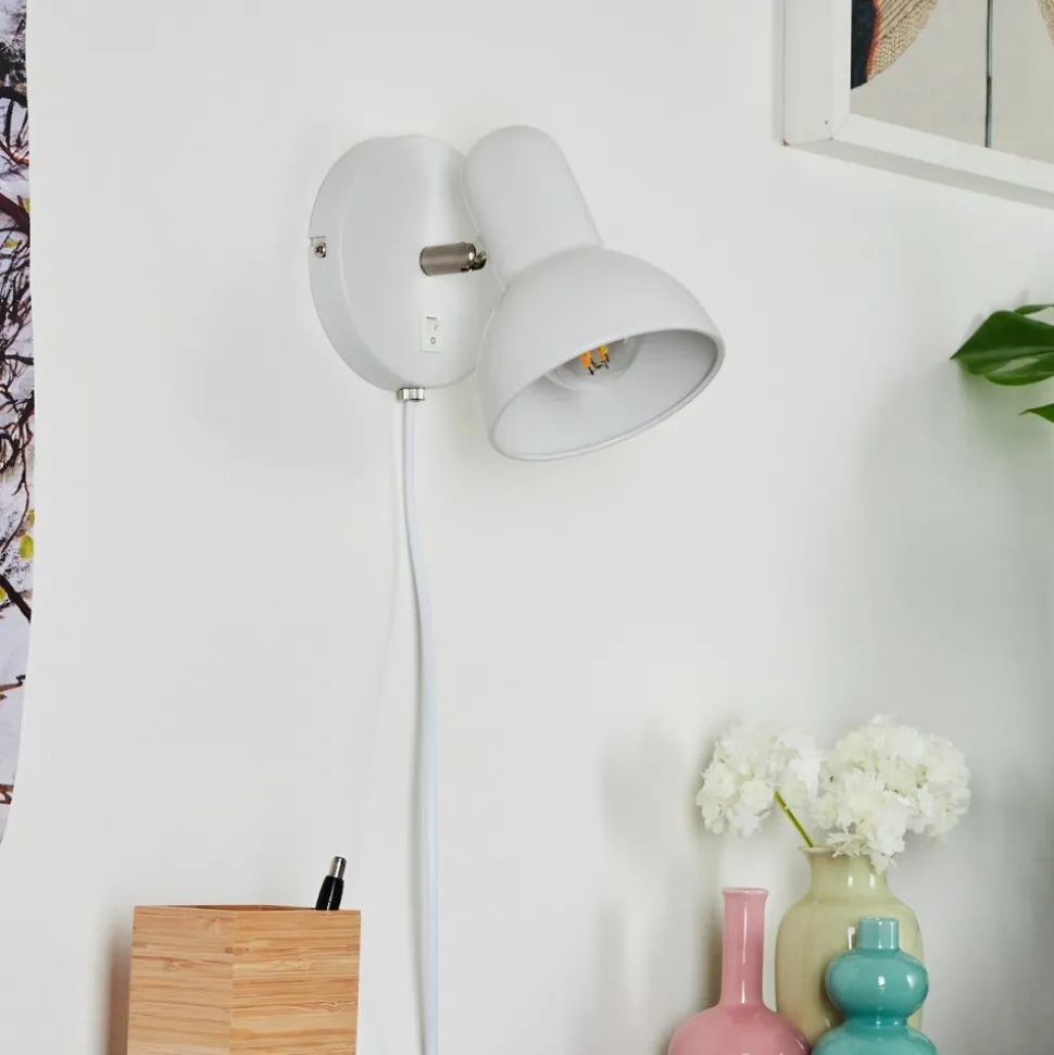 Applique Murale Ambousi Chrome, Blanc, 1 Lumiere