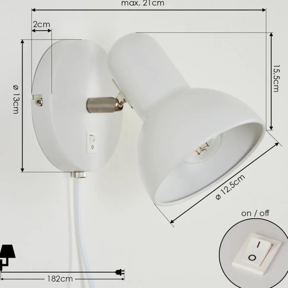 Applique Murale Ambousi Chrome, Blanc, 1 Lumiere