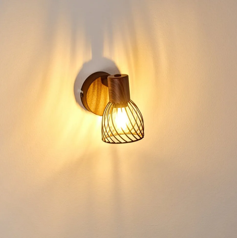 Applique Murale Arjen Bois Fonce, Rouille, 1 Lumiere