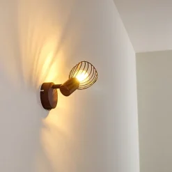 Applique Murale Arjen Bois Fonce, Rouille, 1 Lumiere