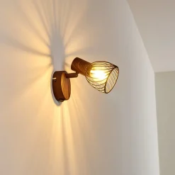 Applique Murale Arjen Bois Fonce, Rouille, 1 Lumiere
