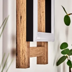 Applique Murale Ayajasco Led Couleur Bois, Ecru, Noir, 1 Lumiere