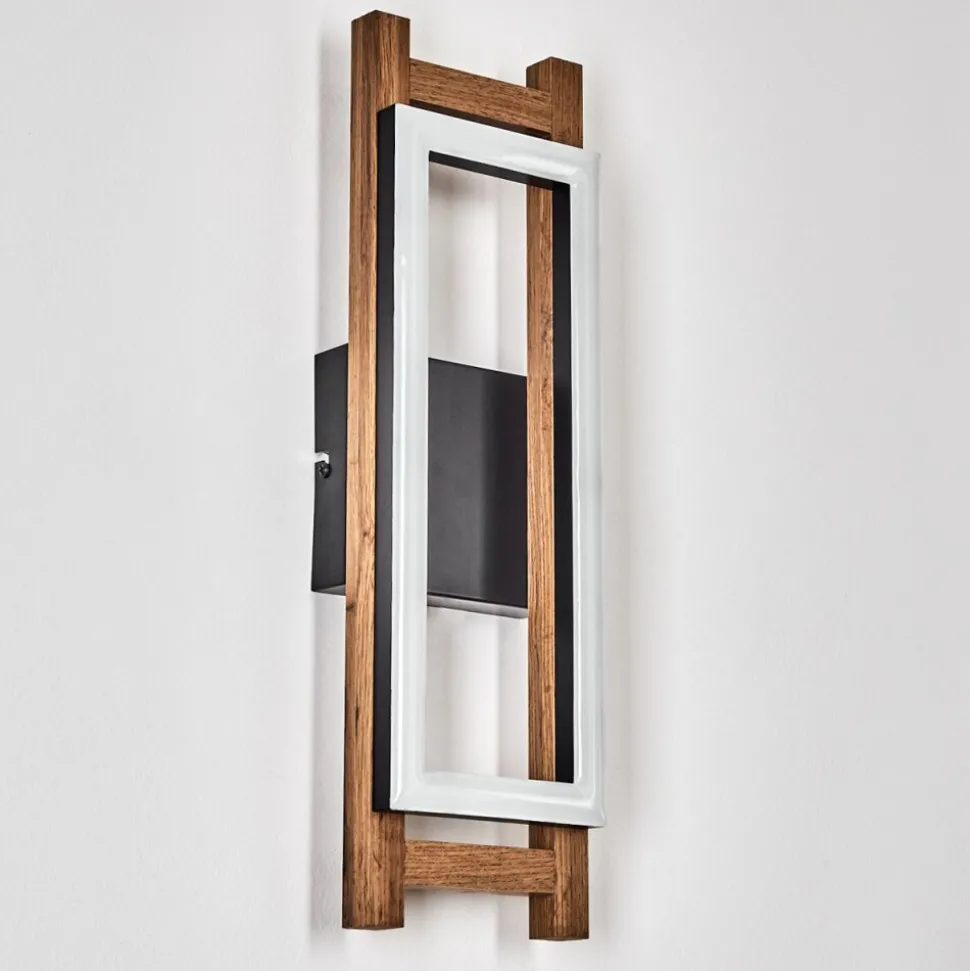 Applique Murale Ayajasco Led Couleur Bois, Ecru, Noir, 1 Lumiere