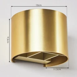 Applique Murale Badajoz Led Or, Laiton, 1 Lumiere