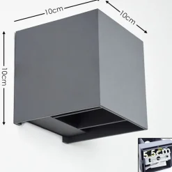 Applique Murale Badajoz Led Anthracite, 1 Lumiere