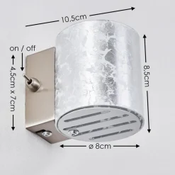 Applique Murale Bamako Nickel Mat, 1 Lumiere