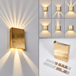 Applique Murale Benin Led Laiton, 2 Lumieres