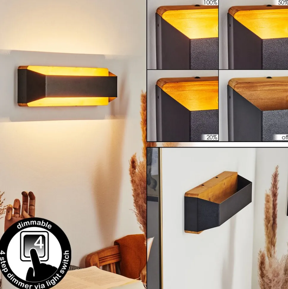Applique Murale Clarens Led Ecru, Noir, 1 Lumiere