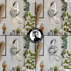 Applique Murale Dauntey Led Chrome, Blanc, 1 Lumiere