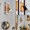 Applique Murale Deadwood Led Brun, Chrome, Couleur Bois, 2 Lumieres