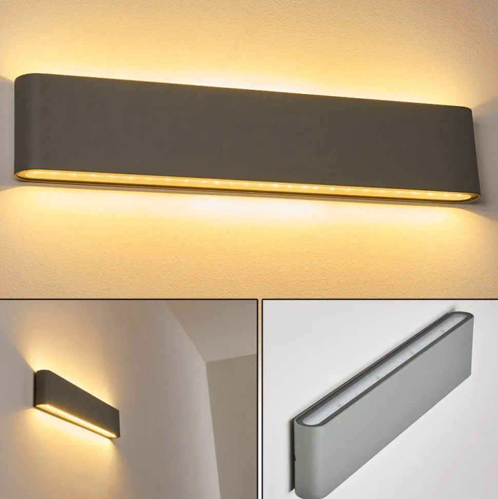 Applique Murale D'Exterieur Tinglev Led Gris, 2 Lumieres