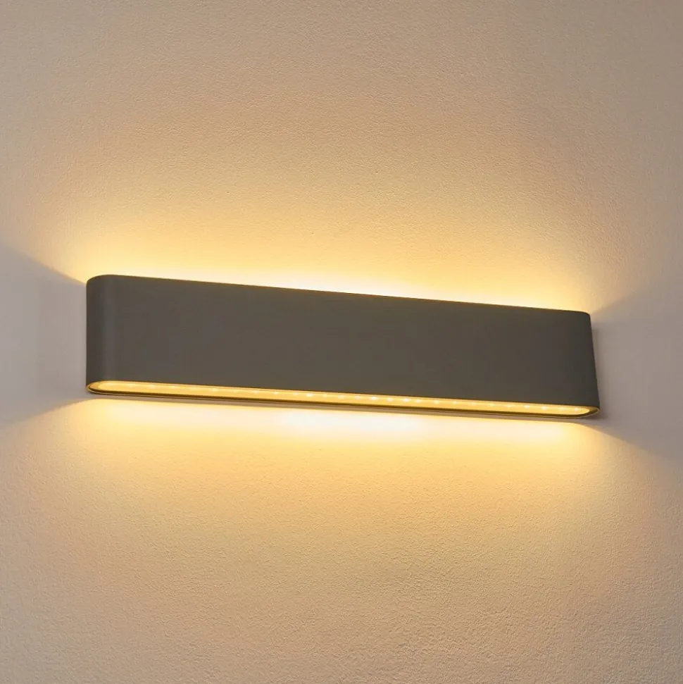 Applique Murale D'Exterieur Tinglev Led Gris, 2 Lumieres