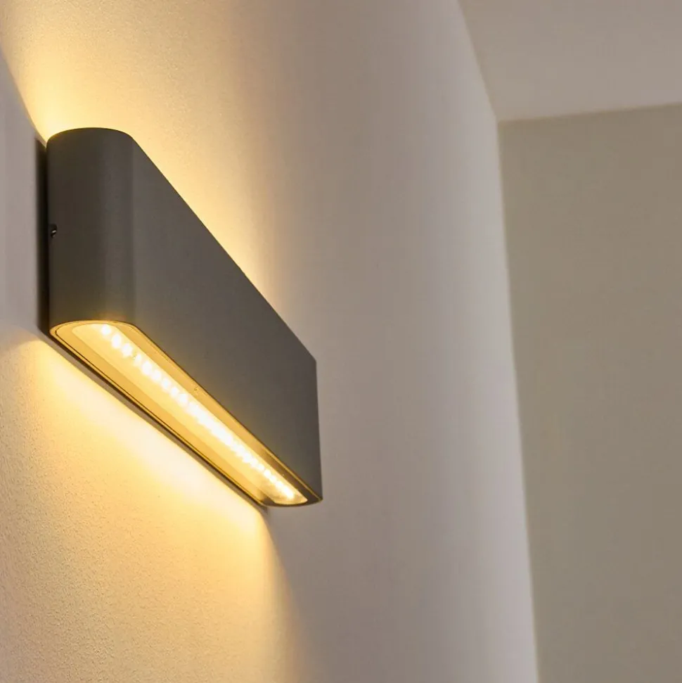 Applique Murale D'Exterieur Tinglev Led Gris, 2 Lumieres