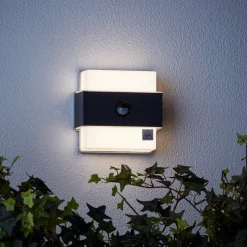 Applique Murale D'Exterieur Brilliant Archie Led Noir, 1 Lumiere, Detecteur De Mouvement