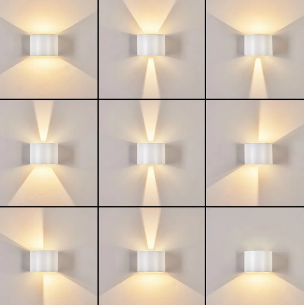 Applique Murale D'Exterieur Tamarin Led Blanc, 2 Lumieres