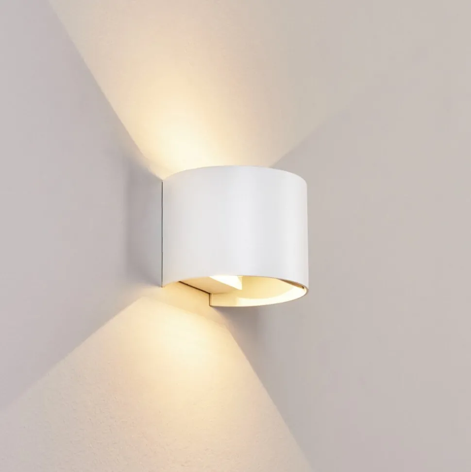 Applique Murale D'Exterieur Tamarin Led Blanc, 2 Lumieres