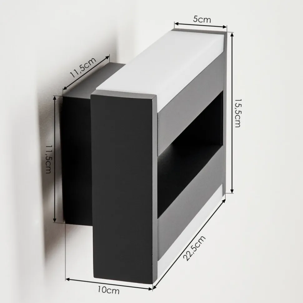Applique Murale D'Exterieurramalheira Led Anthracite, 1 Lumiere