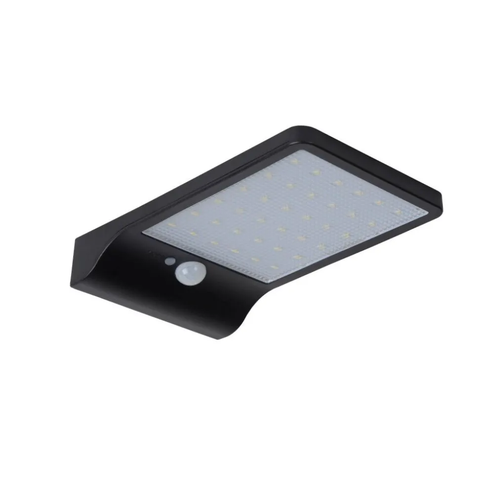Applique Murale D'Exterieur Lucide Basic Led Noir, 1 Lumiere, Detecteur De Mouvement