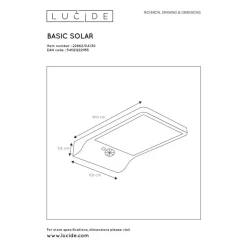Applique Murale D'Exterieur Lucide Basic Led Noir, 1 Lumiere, Detecteur De Mouvement