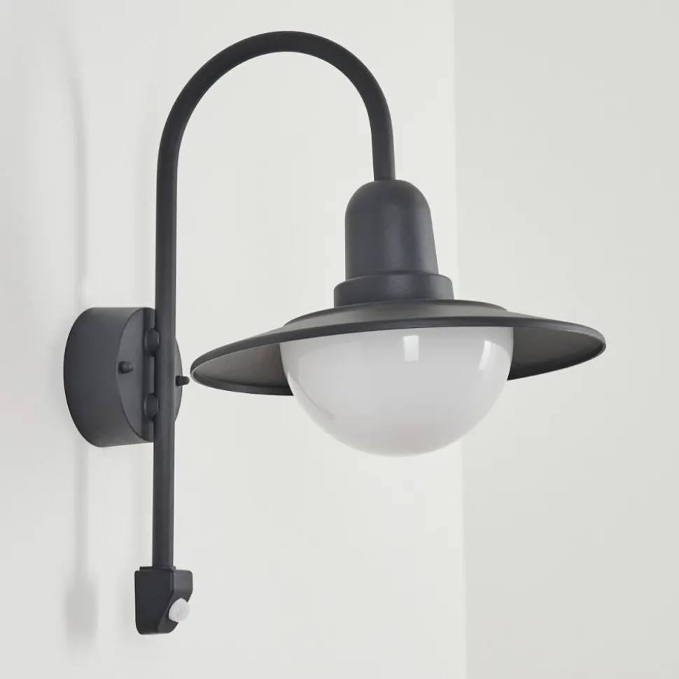 Applique Murale D'Exterieur Pohei Anthracite, 1 Lumiere, Detecteur De Mouvement