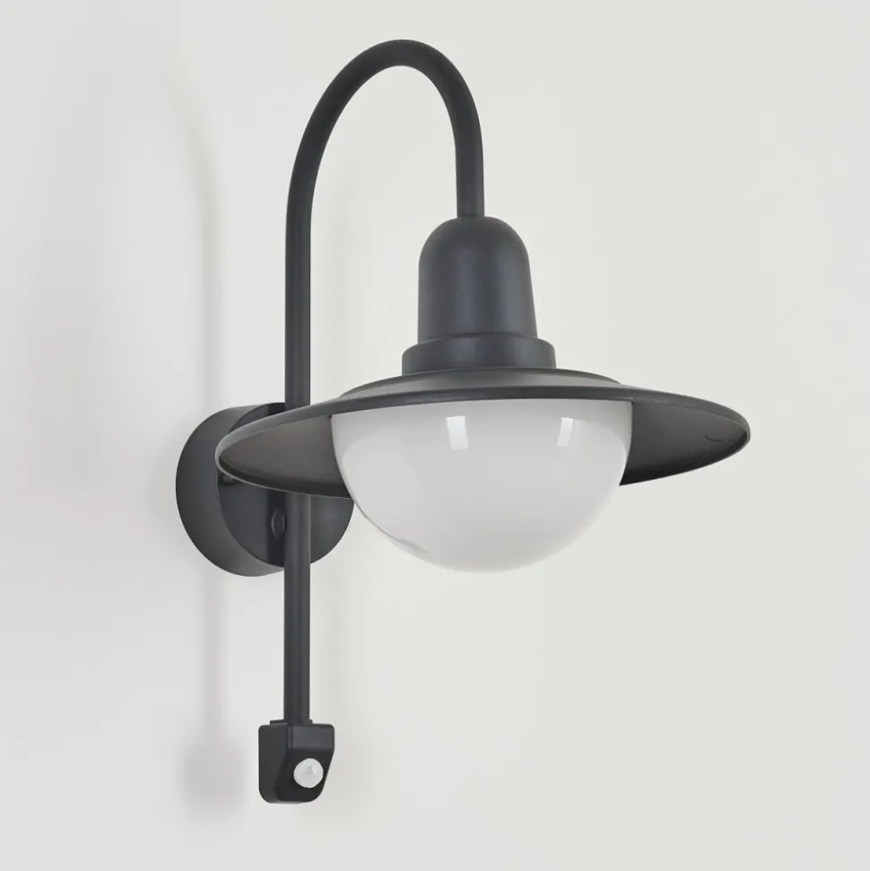 Applique Murale D'Exterieur Pohei Anthracite, 1 Lumiere, Detecteur De Mouvement