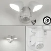 Applique Murale D'Exterieur Langra Led Blanc, 2 Lumieres, Detecteur De Mouvement